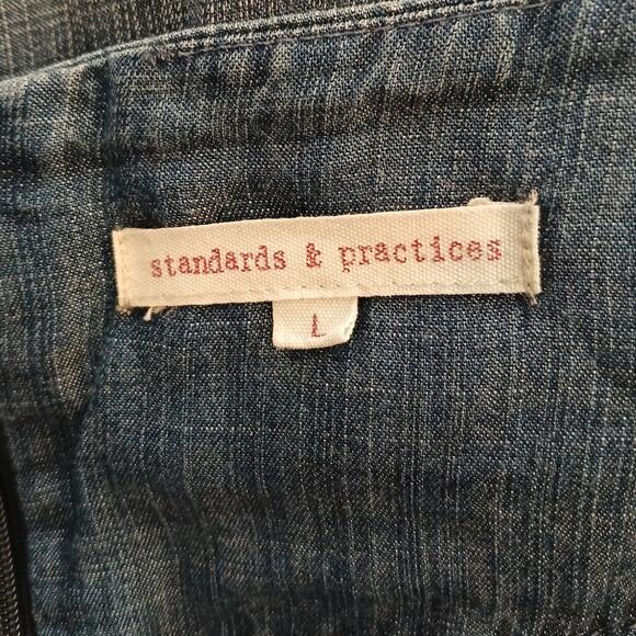 Standards & Practices Adjustable Hem Skirt Modern Women's Denim Tencel Large - Picture 3 of 9